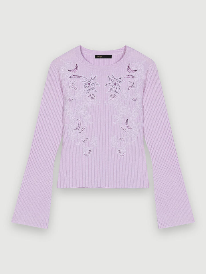 Jumper with openwork motifs