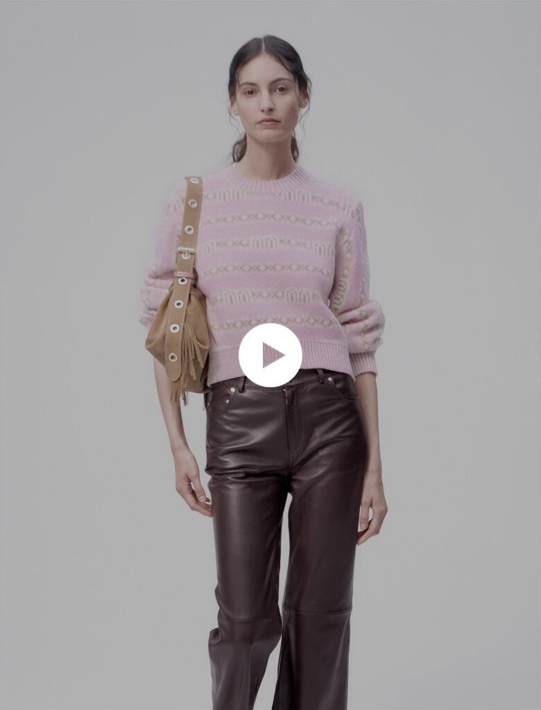 Maje leather trousers shop
