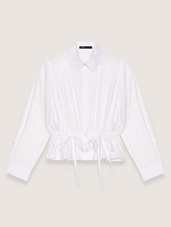 Short embroidered shirt