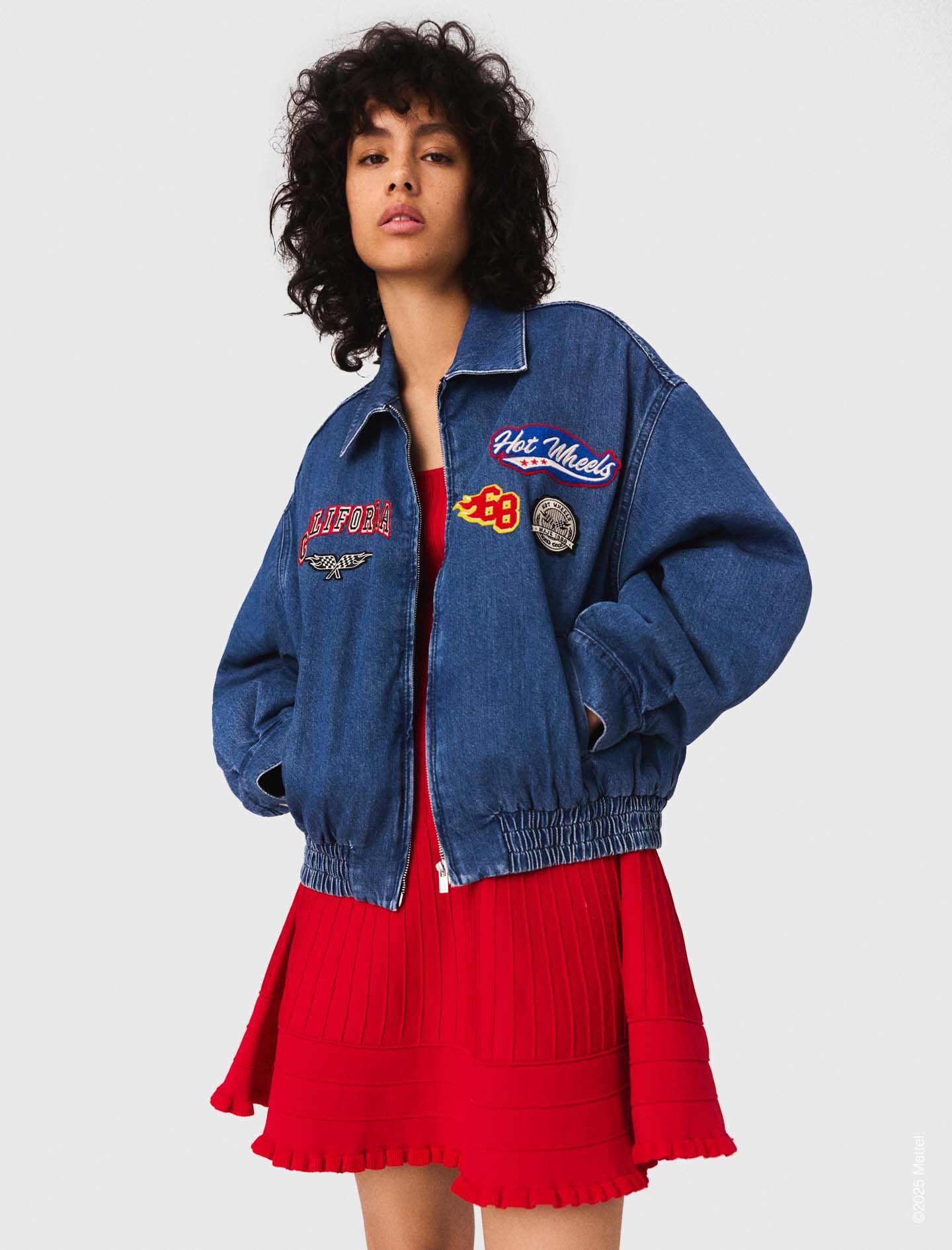 Maje デニムジャケット 36 Denim jacket with rhinestones Blue For Women | Maje