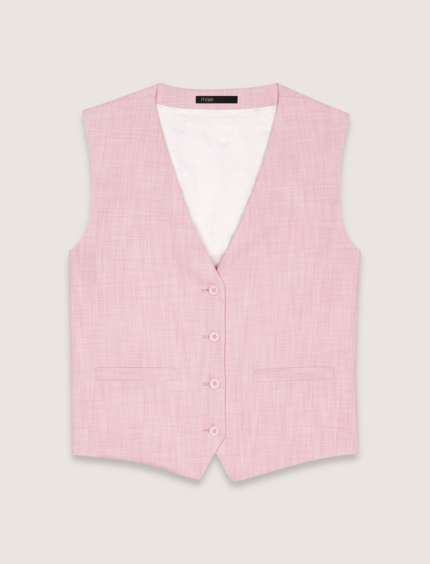 【未使用・タグ付】INNAT PUDDED STOLE VEST PINK Suit vest Pink for Women | Maje