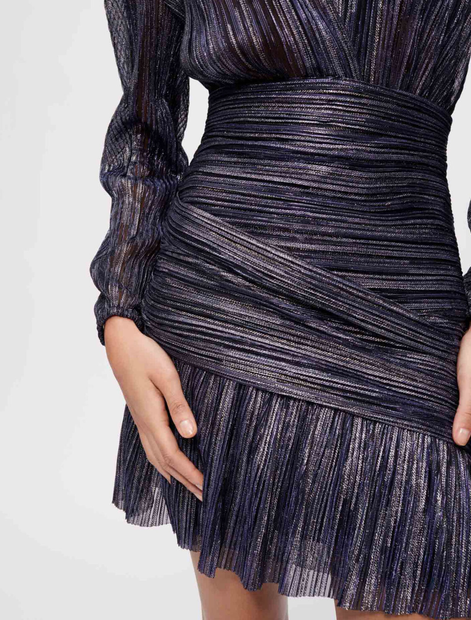 Fully draped lamé dress