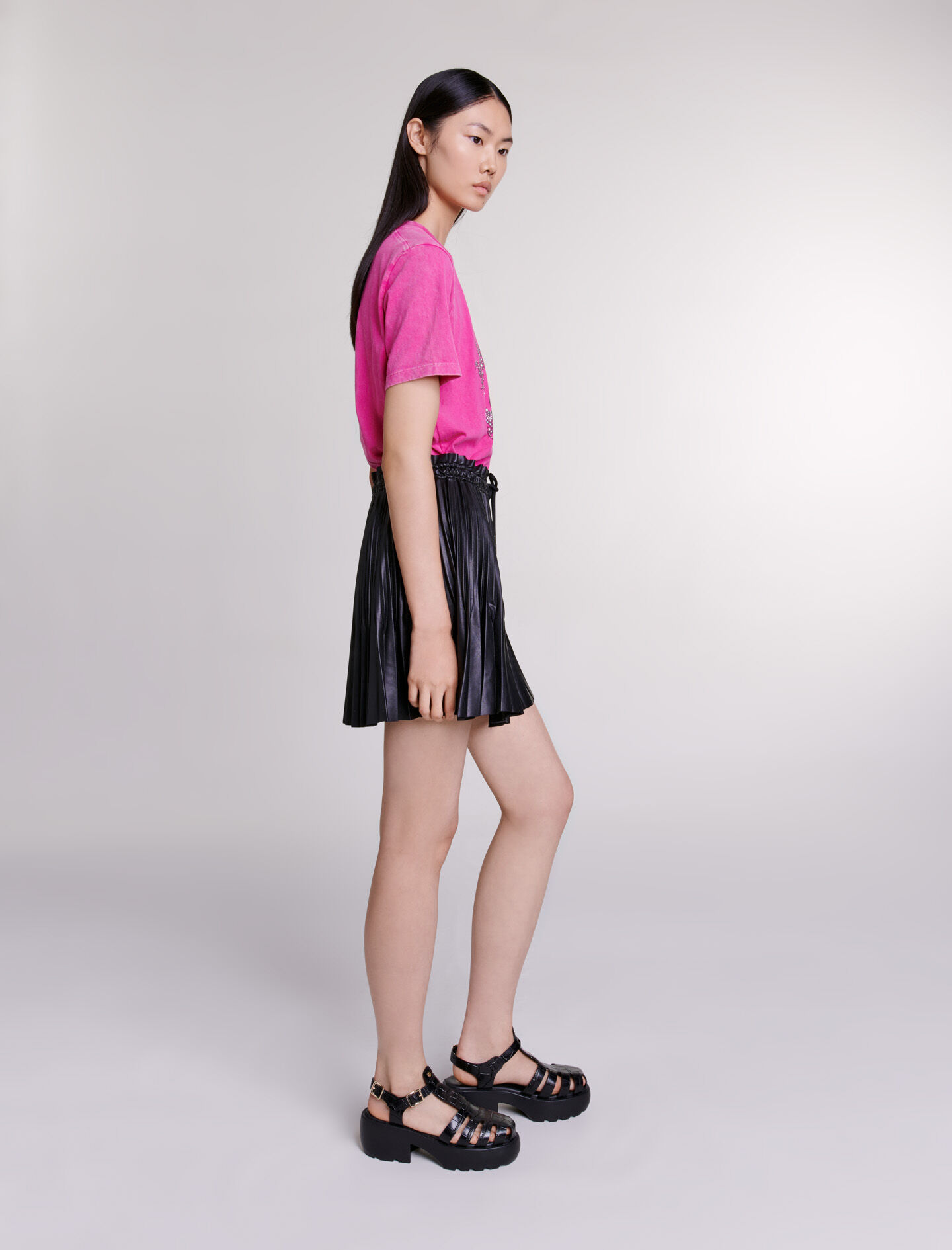 Rhinestone T-shirt Pink for Women | Maje