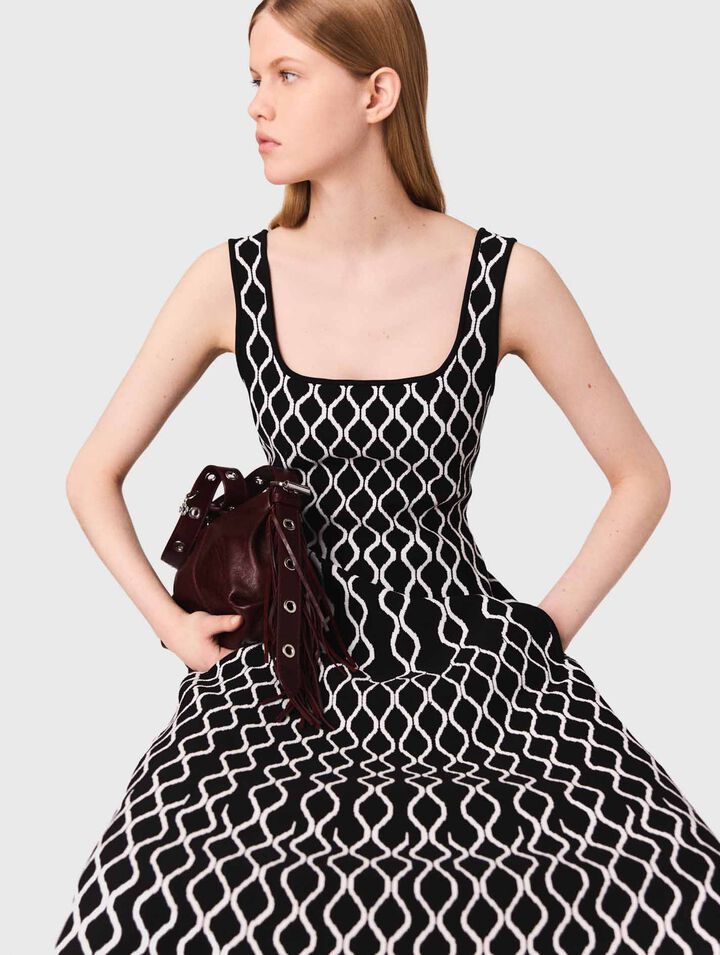 Jacquard knit midi dress
