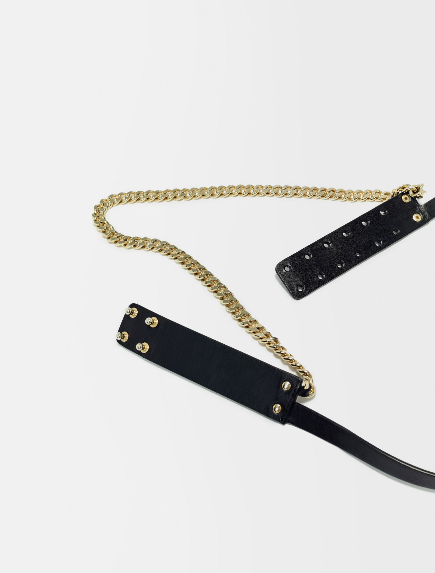 Leather belt and chains