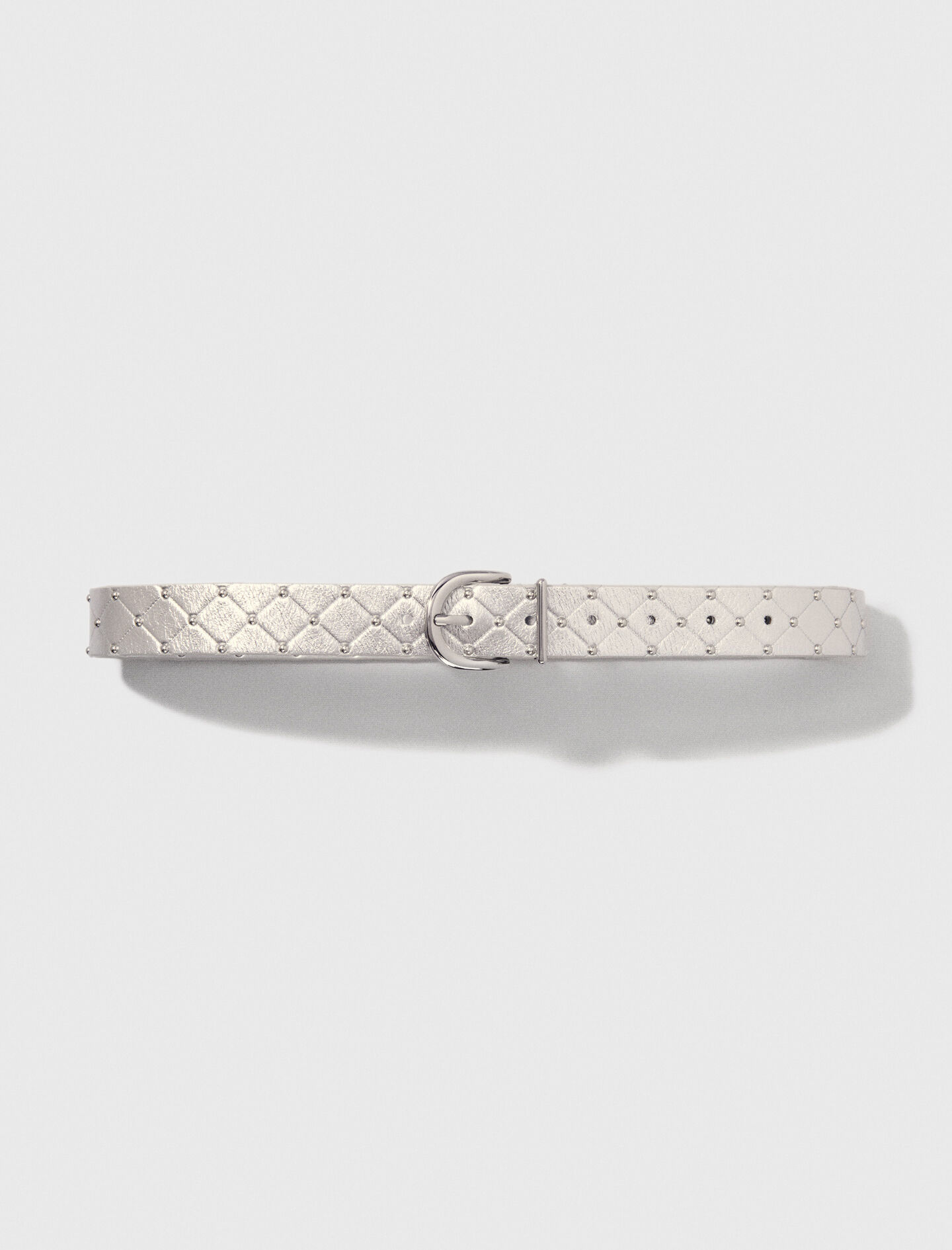 【未使用品】LIFE LEATHER CHAIN BELT SHADE GRAY Buy Silver Chain Belt For Women - With Black Genuine Leather