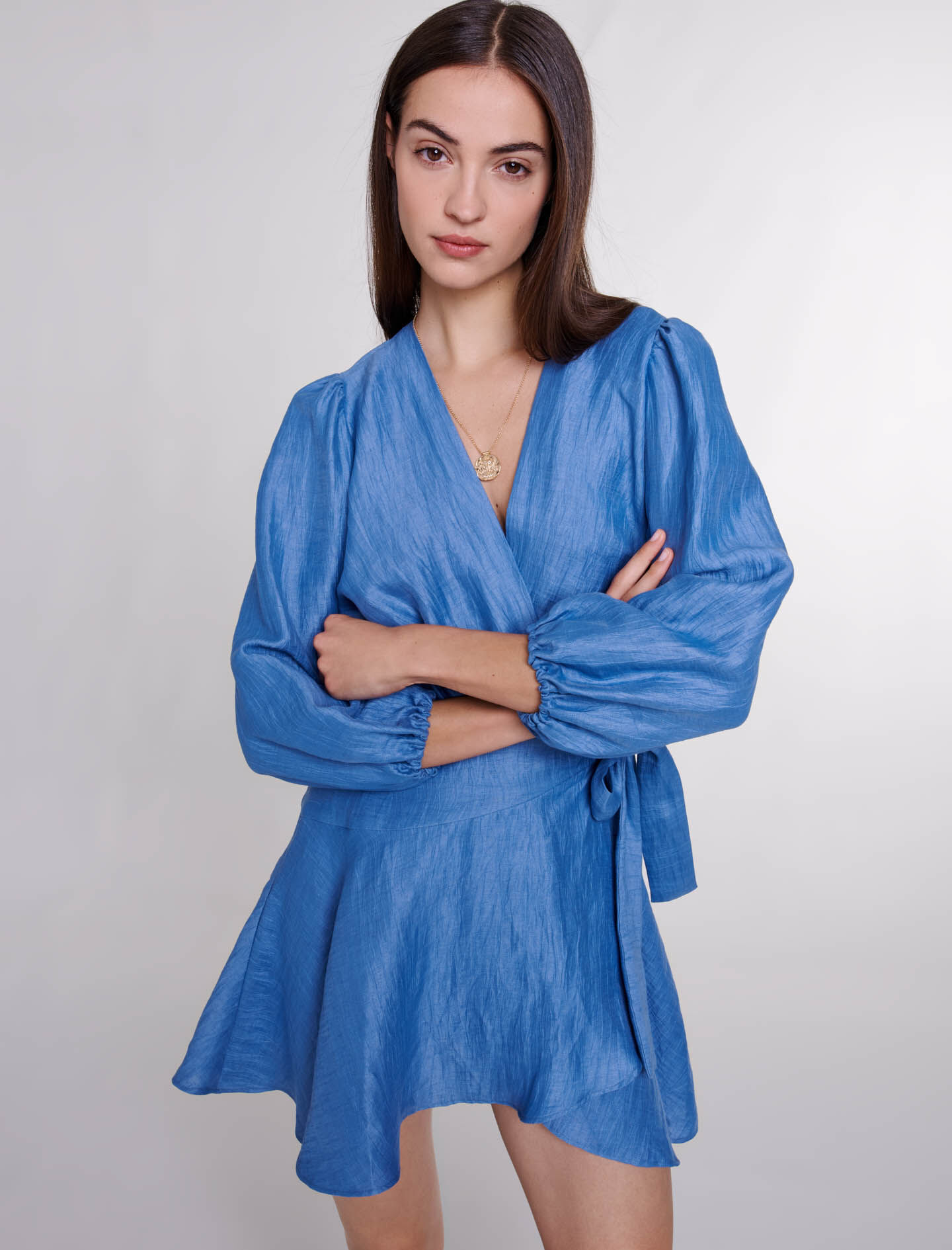 Linen wrap dress - Dresses | Maje Linen wrap dress - Dresses | Maje