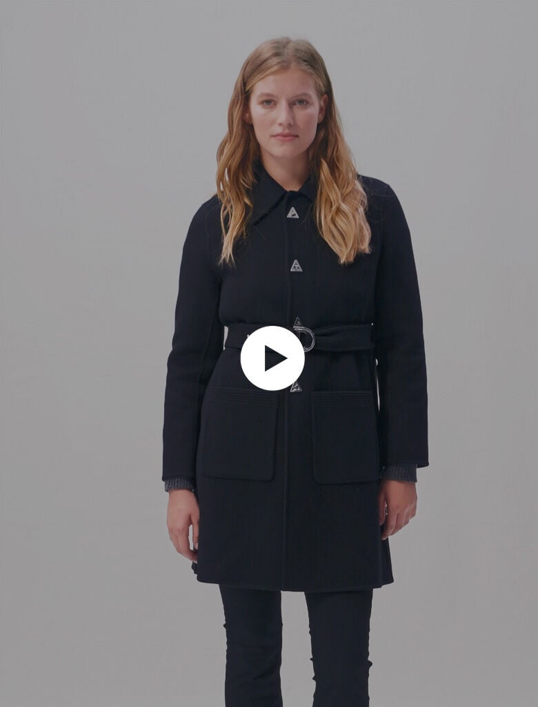 Belted mid length coat Long coats Maje