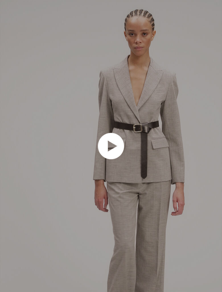 Belted suit jacket Black / Gray for Women | Maje