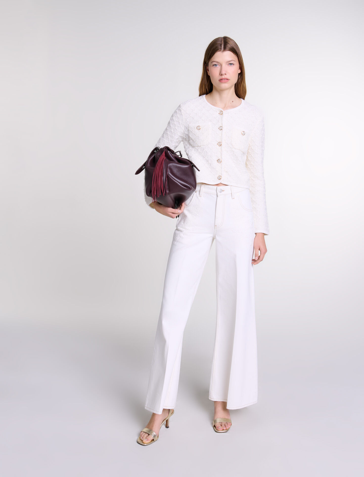 Maje white cardigan hotsell