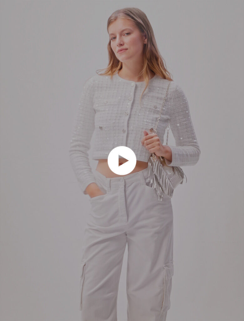 Maje white cardigan clearance