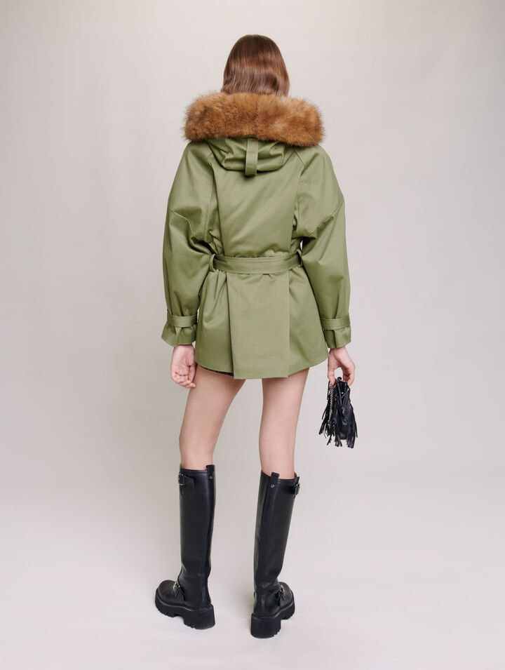 Short hooded parka