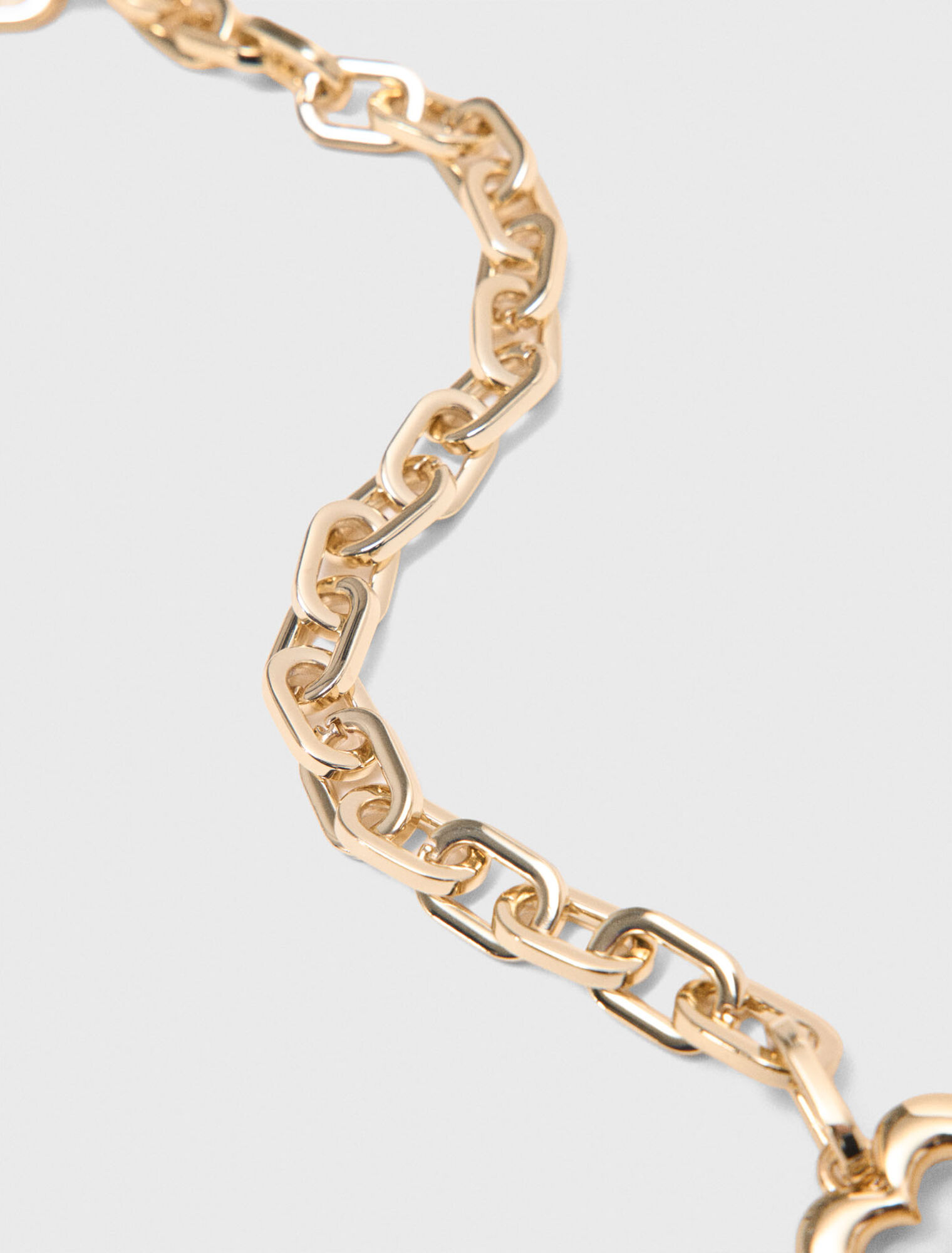 Short metal chain shoulder strap