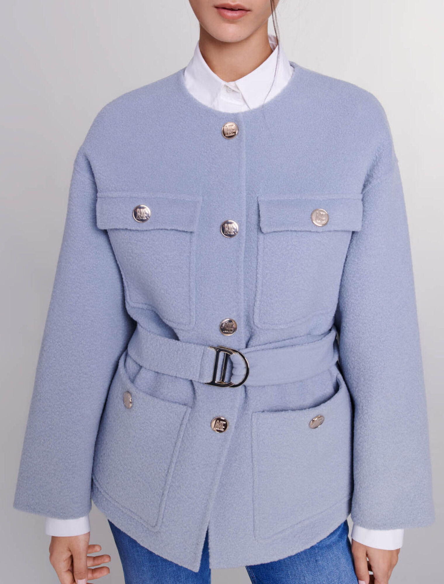 Belted short coat