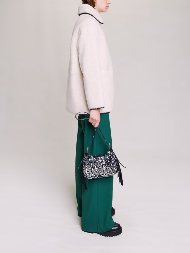 Mid-length shearling coat