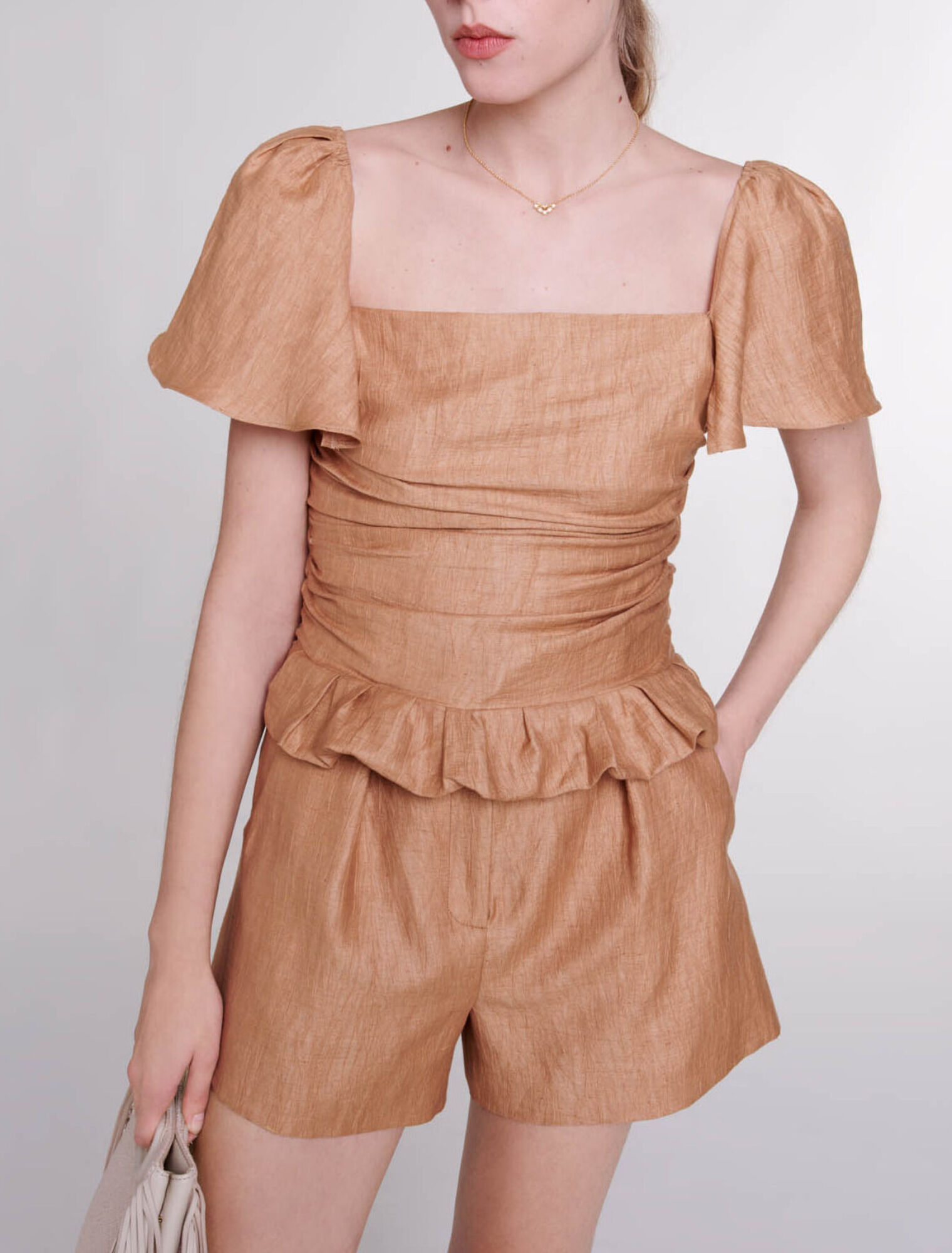 Ruffled linen top