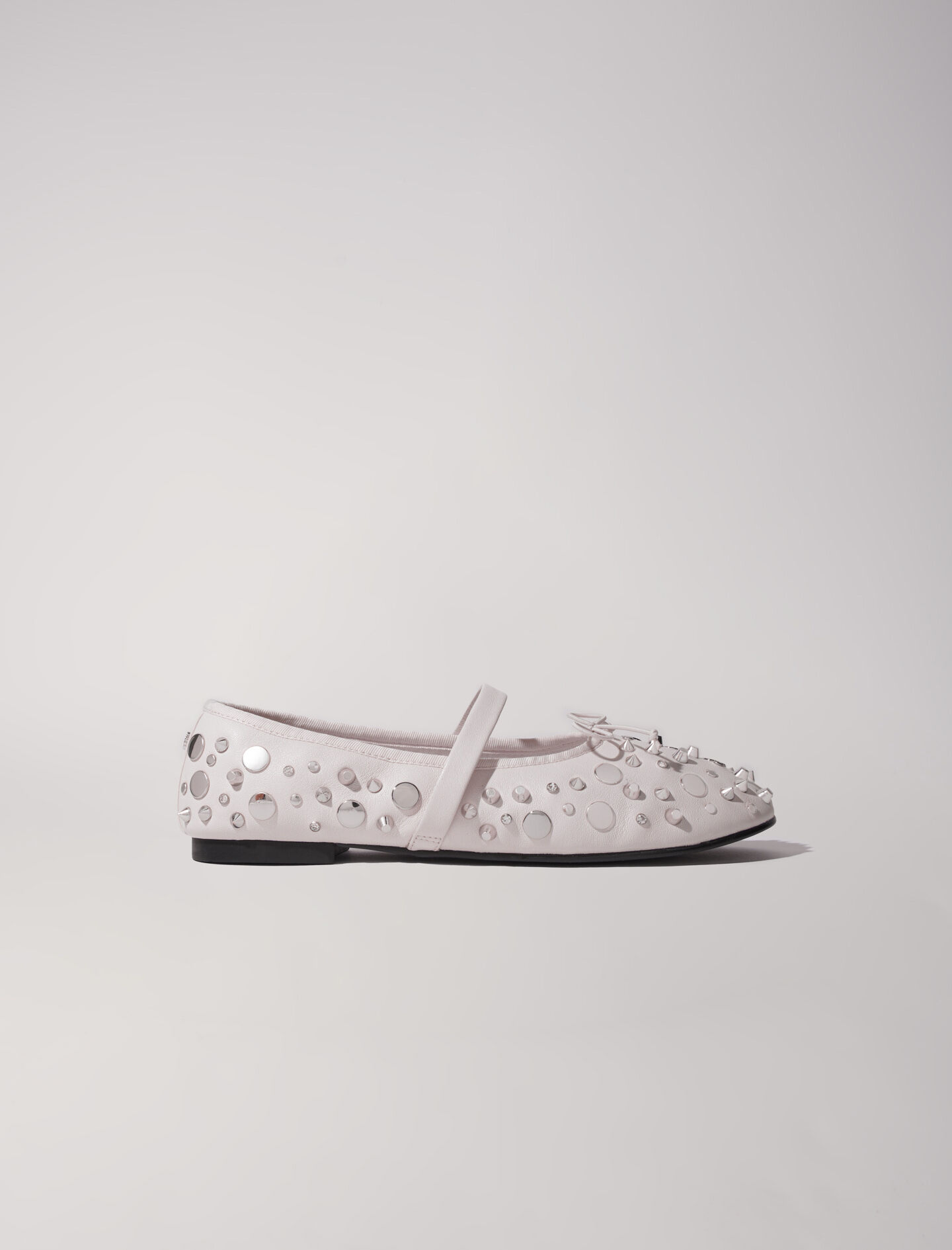 White studded flats hot sale