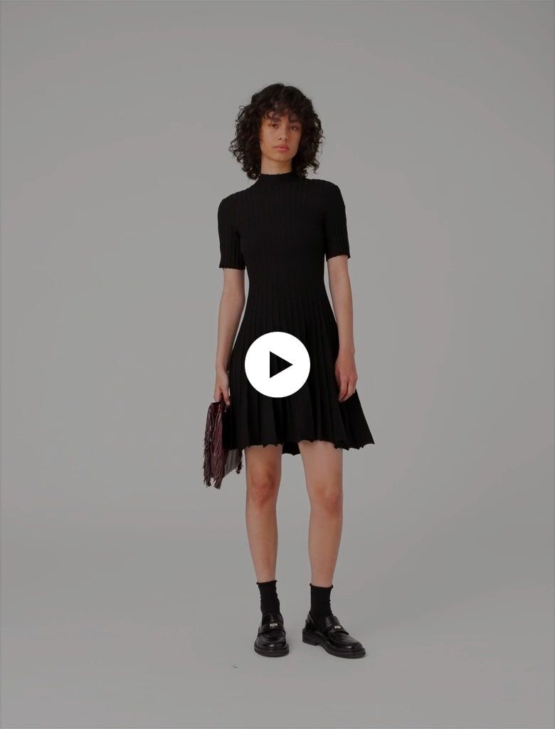 Mamekurogoucgi pedical knitted dressサイズ2 Geometric Pattern Knitted Dress - grey - Mame Kurogouchi