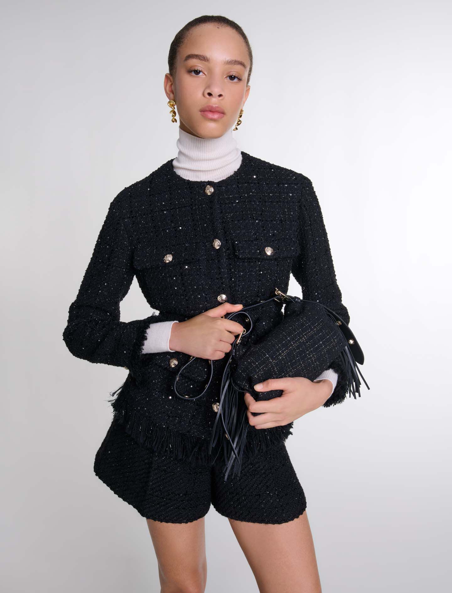Sequinned tweed jacket - Blazers | Maje