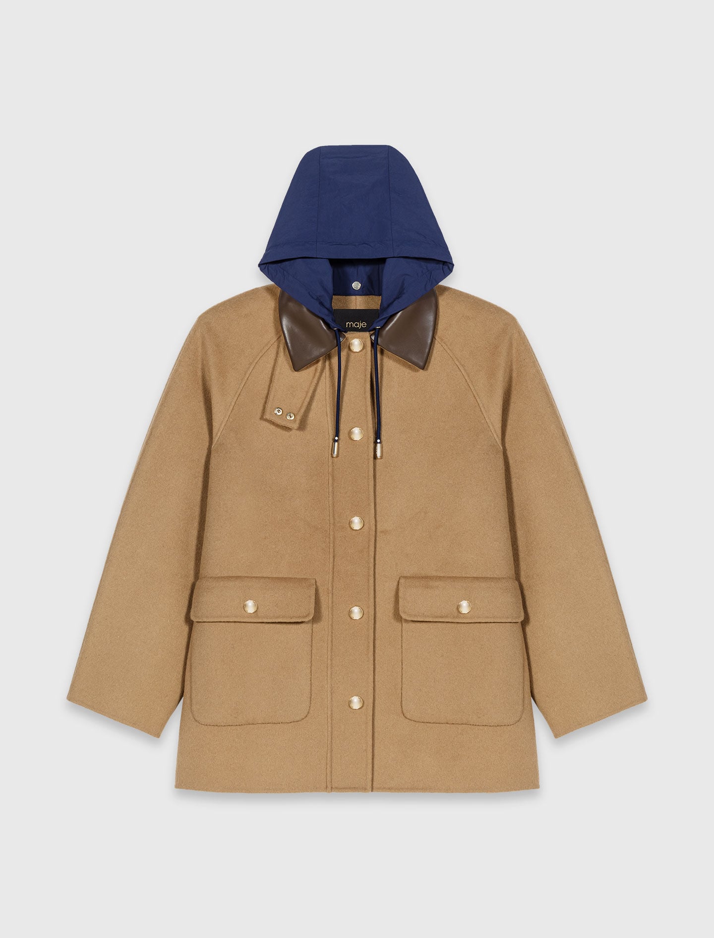 Wool coat with removable hood 7