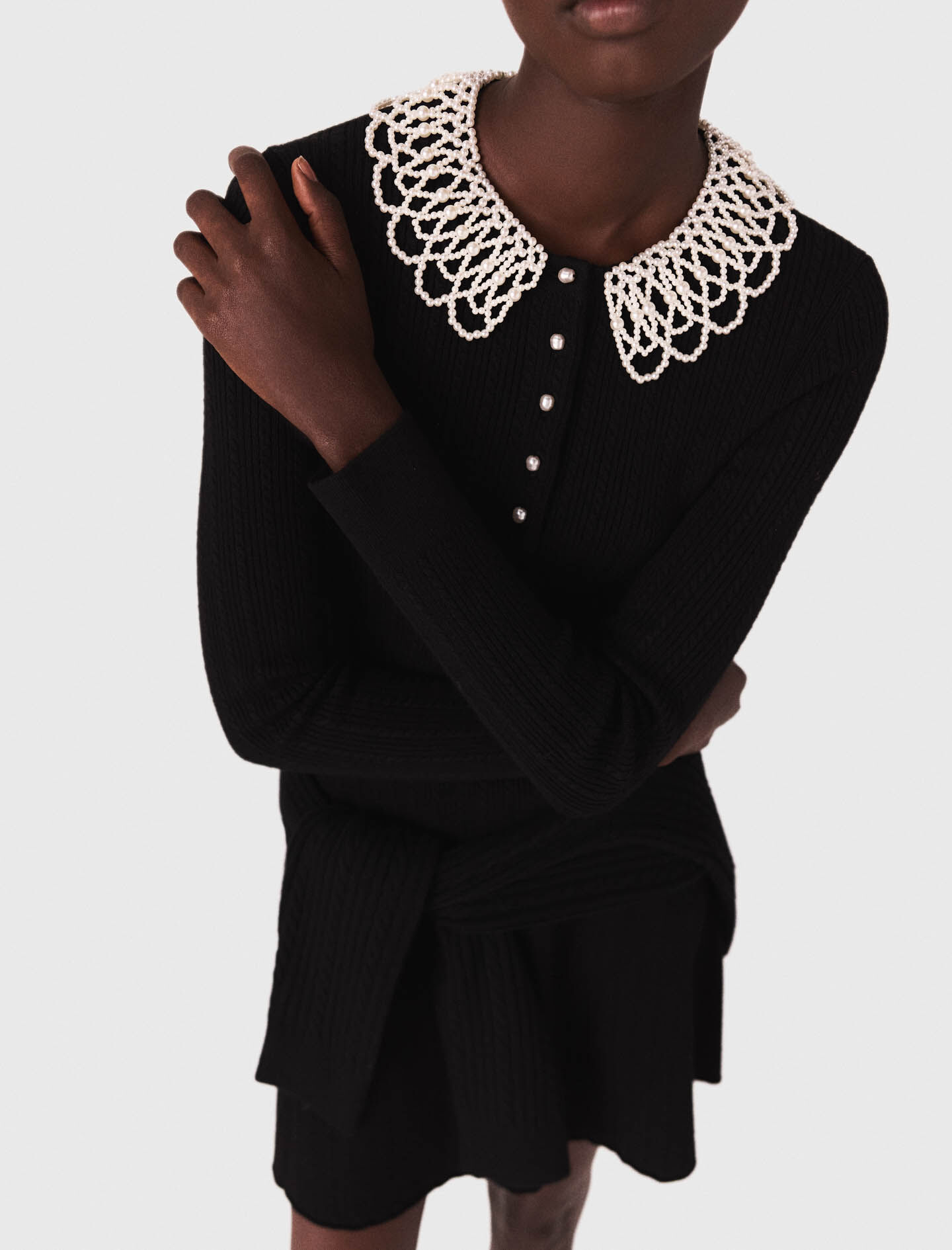 bibiy.EMILA COLLAR KNIT ブラック Bibiy. EMILIA COLLAR KNIT - メルカリ