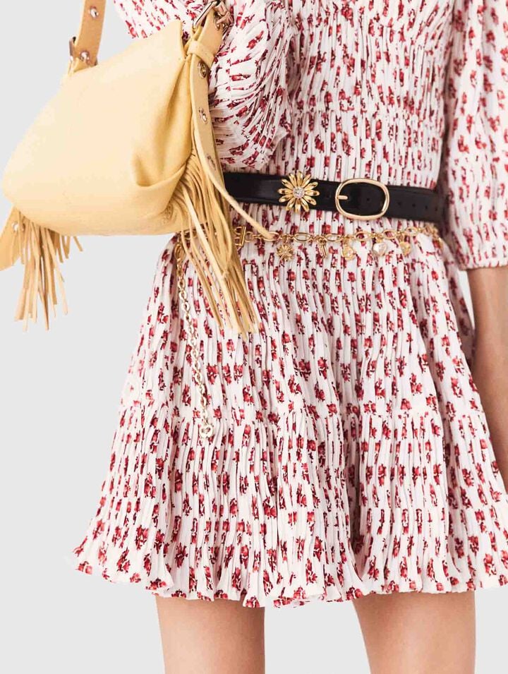Patterned pleated dress