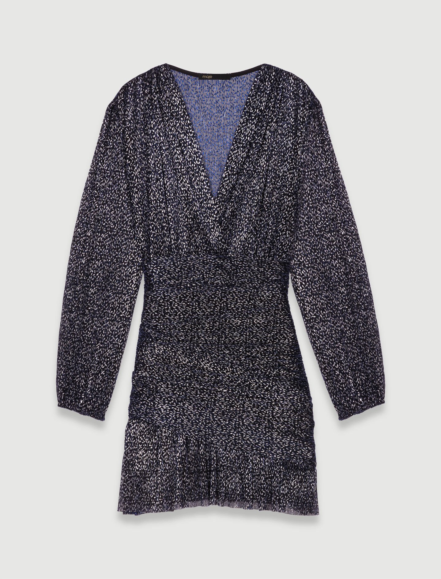 MAJE [マージ] Lurex Drape Mini Dress Draped lurex dress
