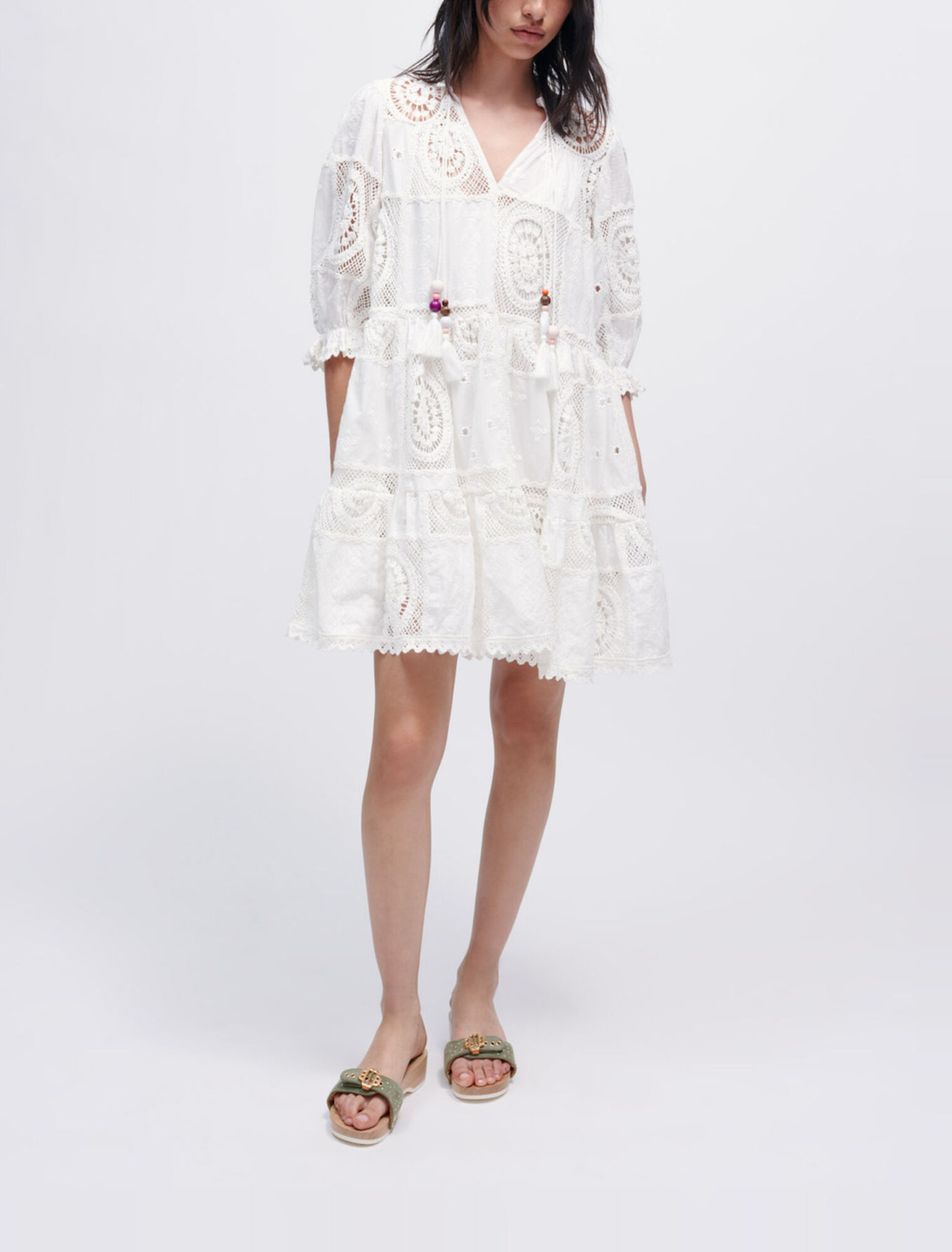 Voile and crochet dress