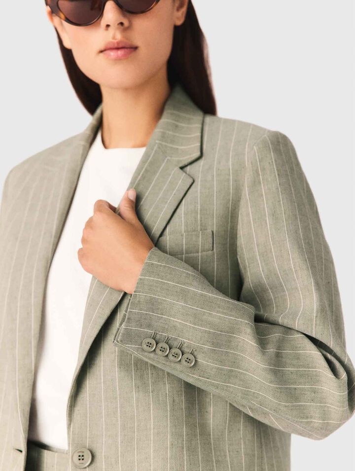 Linen blend suit jacket