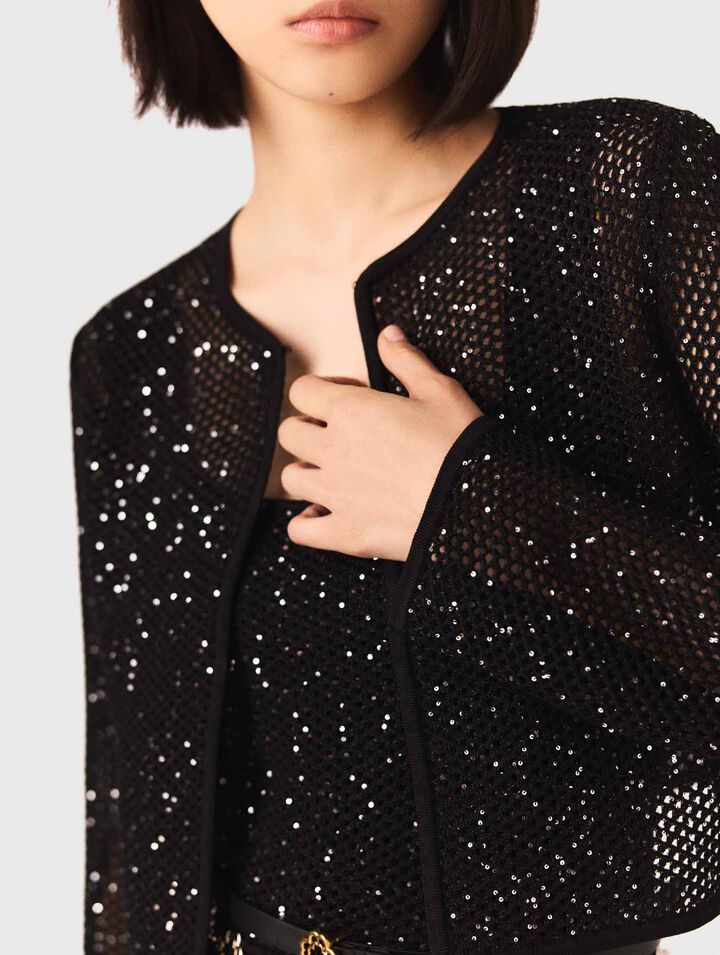 Rhinestone knit cardigan