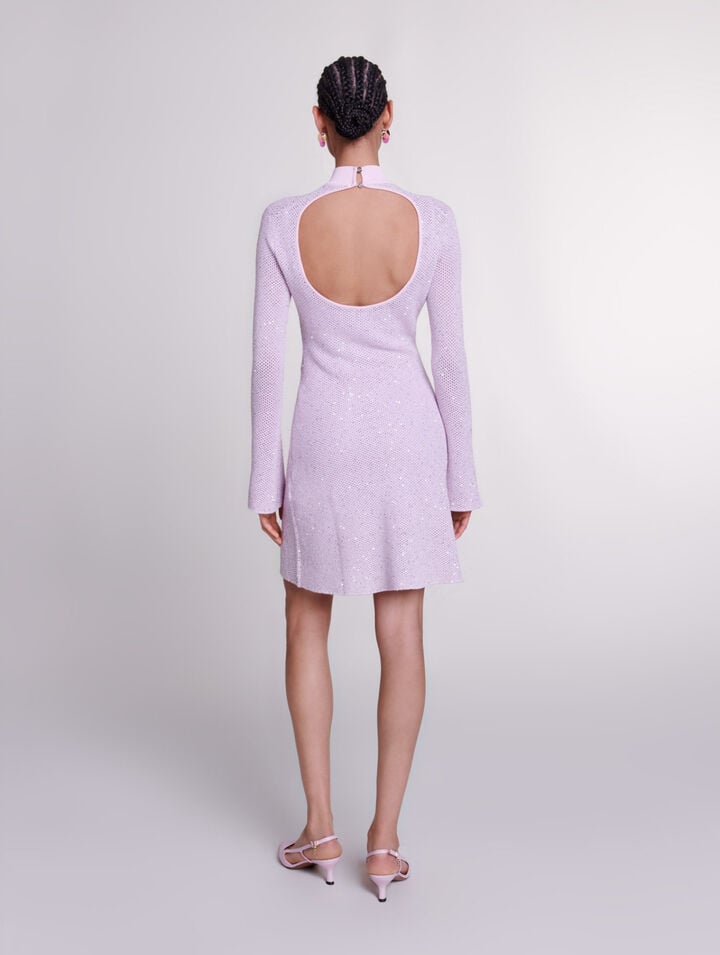 Semi-sheer knit dress