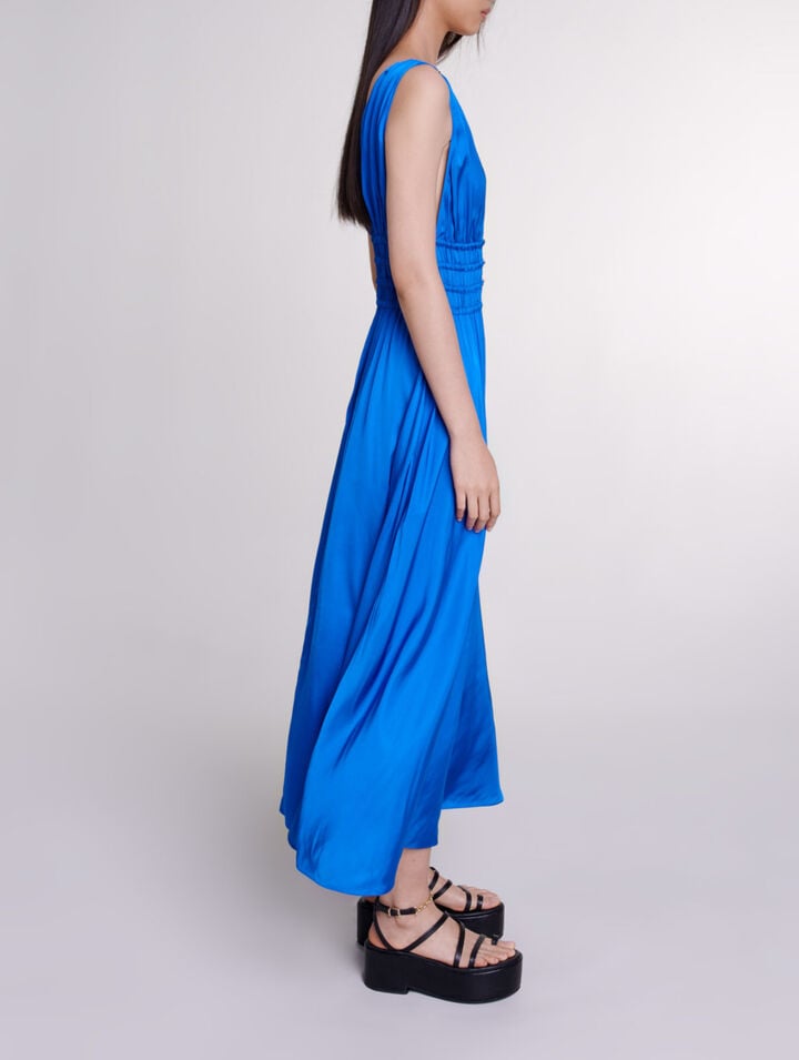 Openwork satin-effect dress