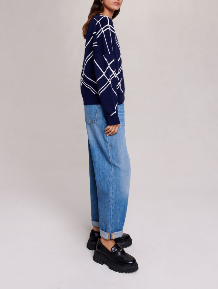 Striped knit cardigan