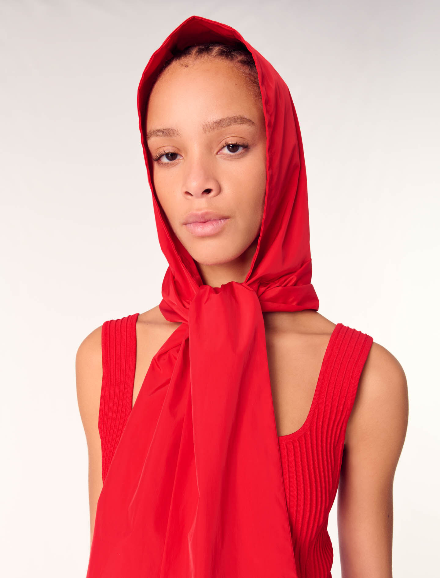 ●TATIANA● Snug Checked Wool Blended Muffler MF8108 Red 500 Unisex Men Women Outdoor Winter Beanie Hat, Infinity Scarf