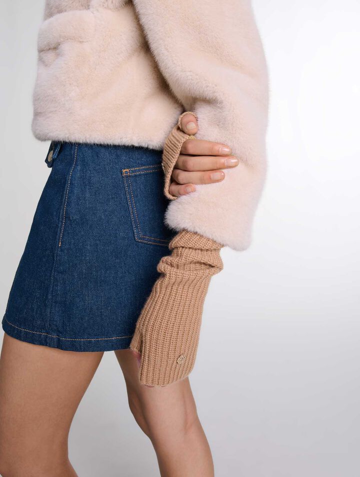 Wool and cashmere mittens