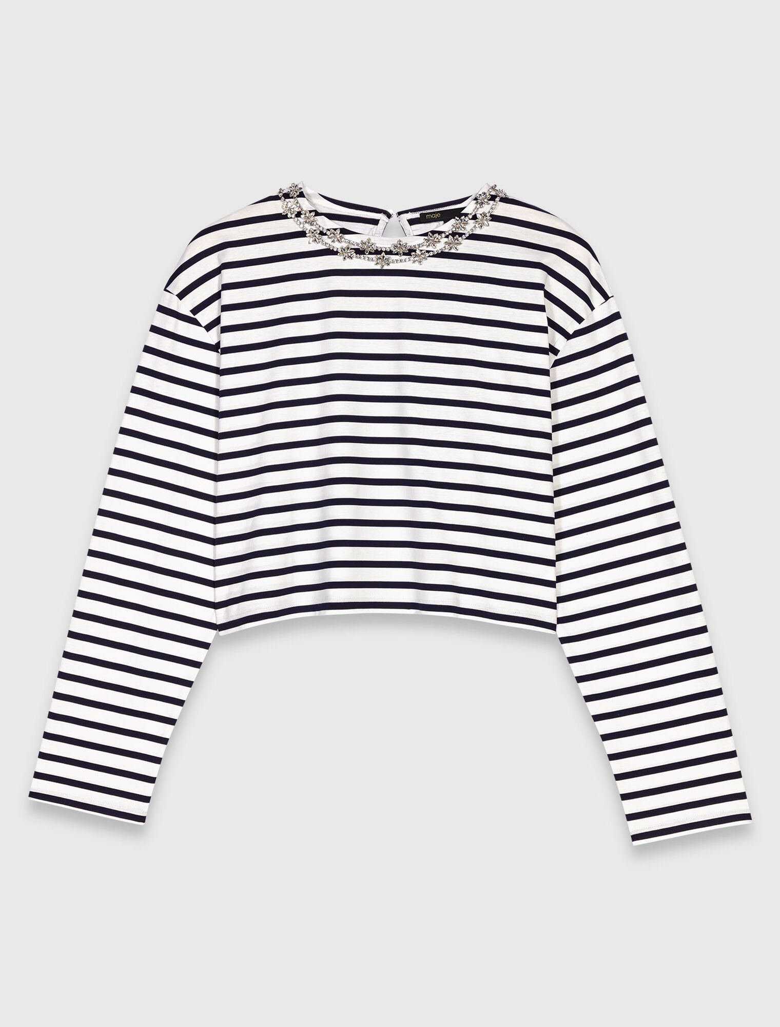 Striped long-sleeved T-shirt