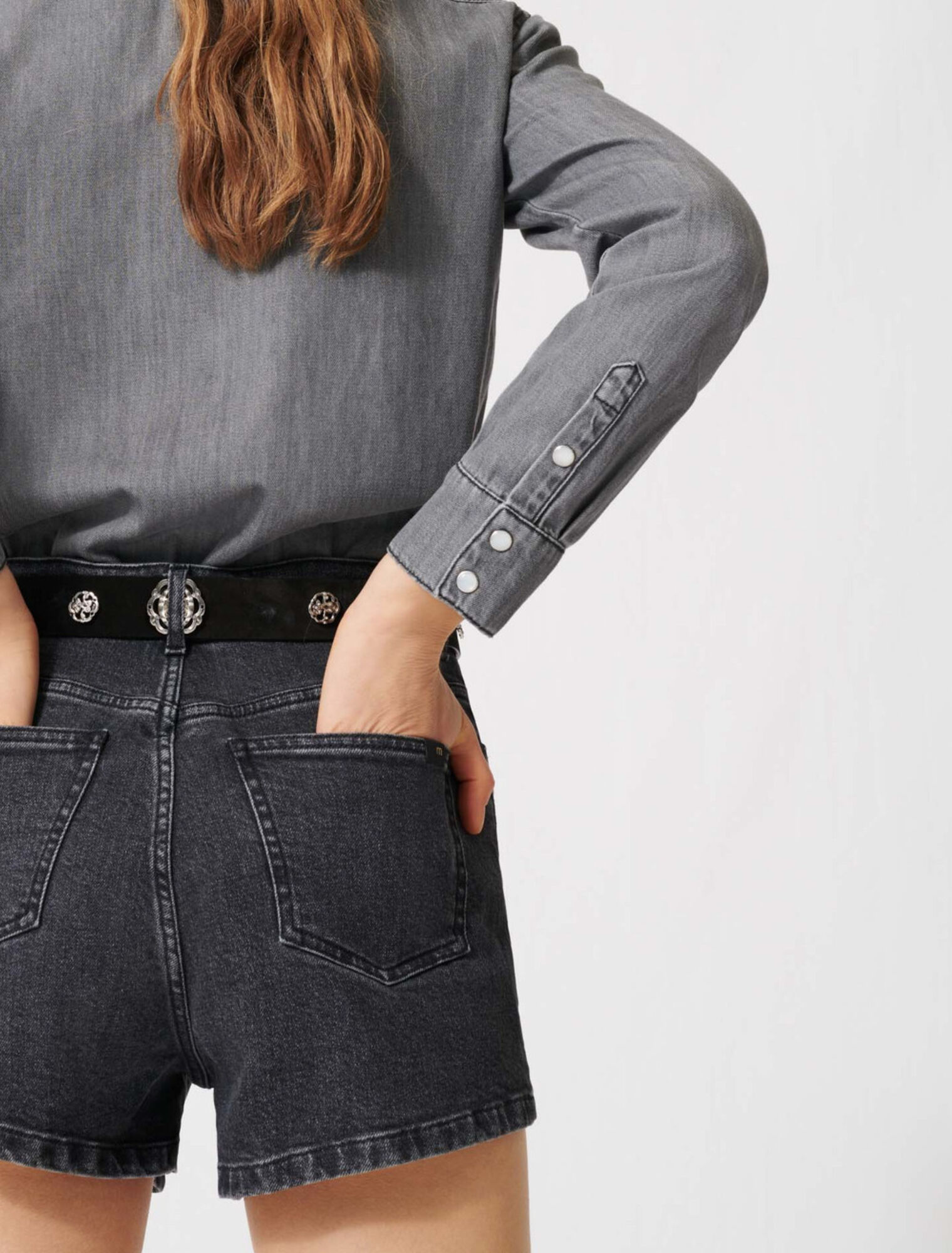 Trompe-l'oeil effect denim jumpsuit