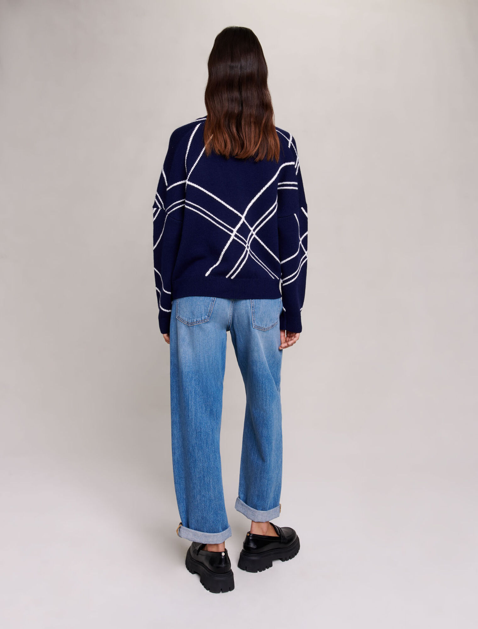 Striped knit cardigan