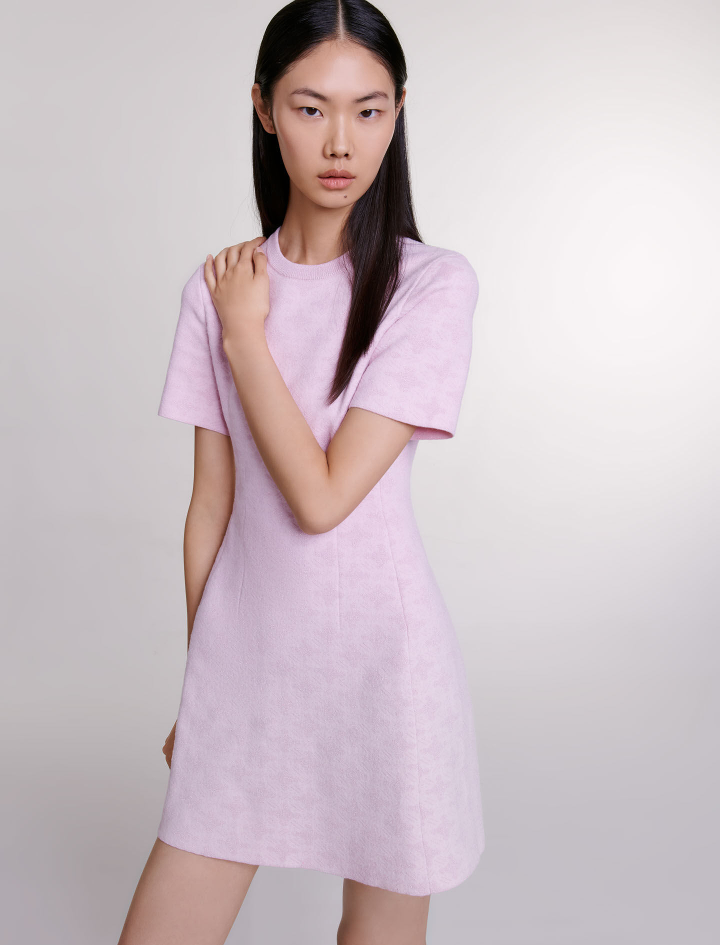 Jacquard knit short dress