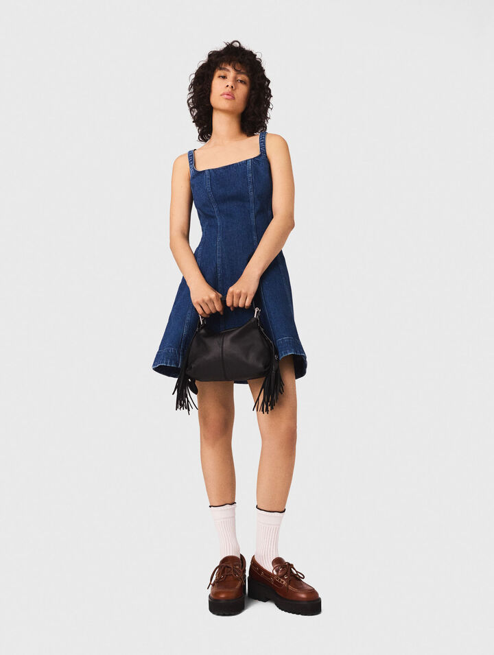Short denim babydoll dress