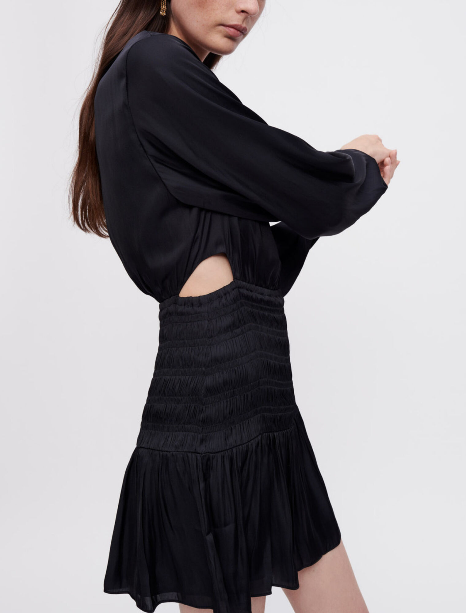 Smocked satin dress