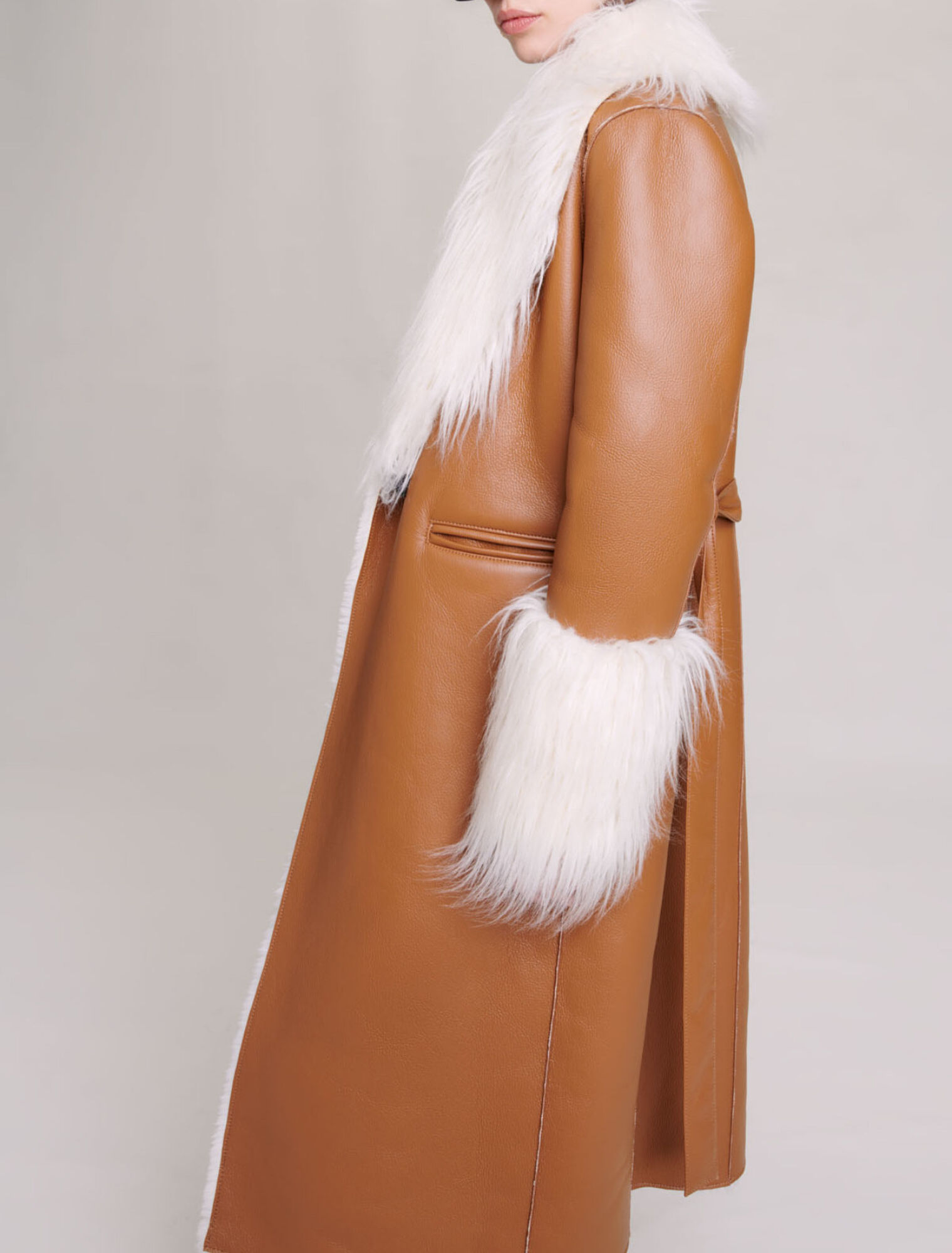 Long faux fur coat