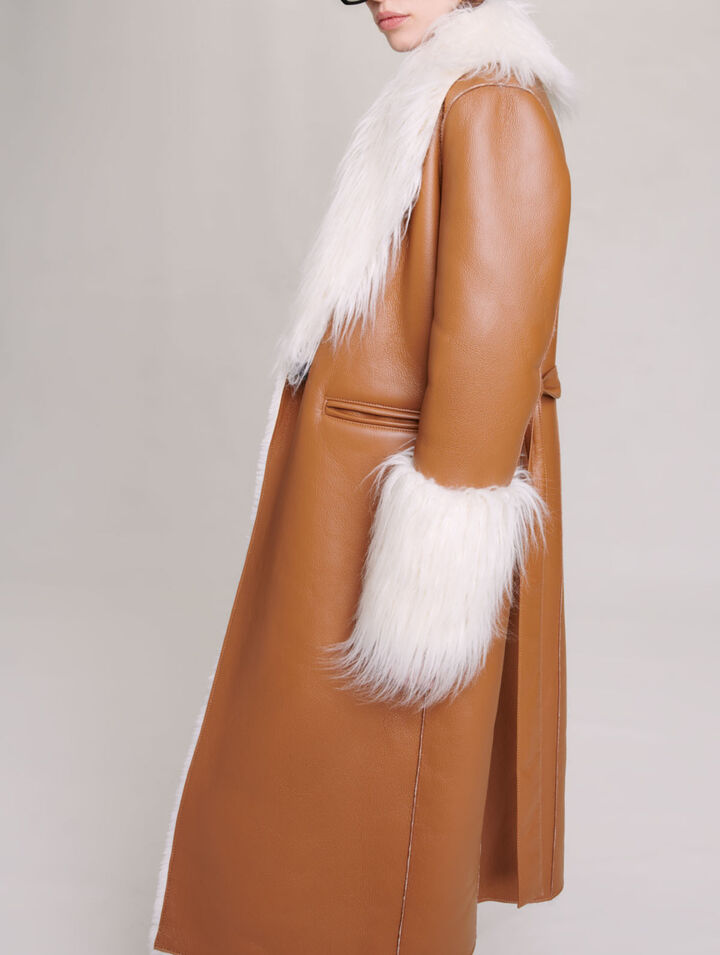 Long faux fur coat