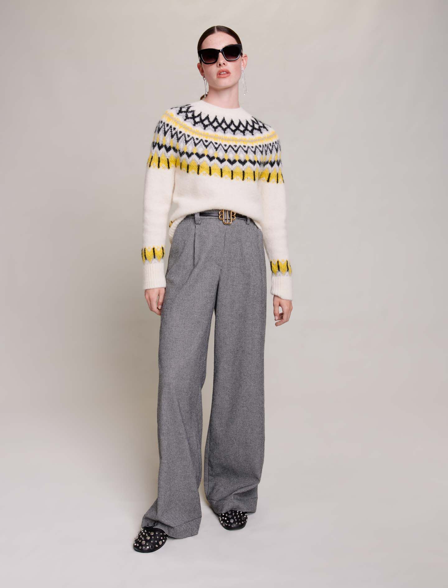 Jacquard wool jumper Sweats Cardigans Maje