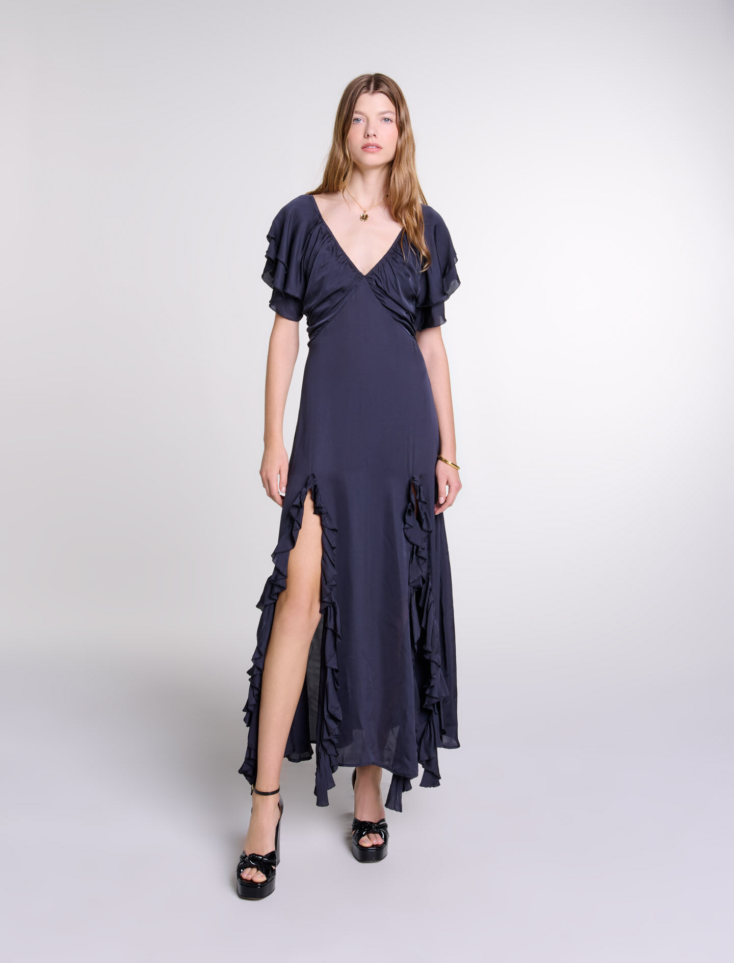 Maje navy dress new arrivals