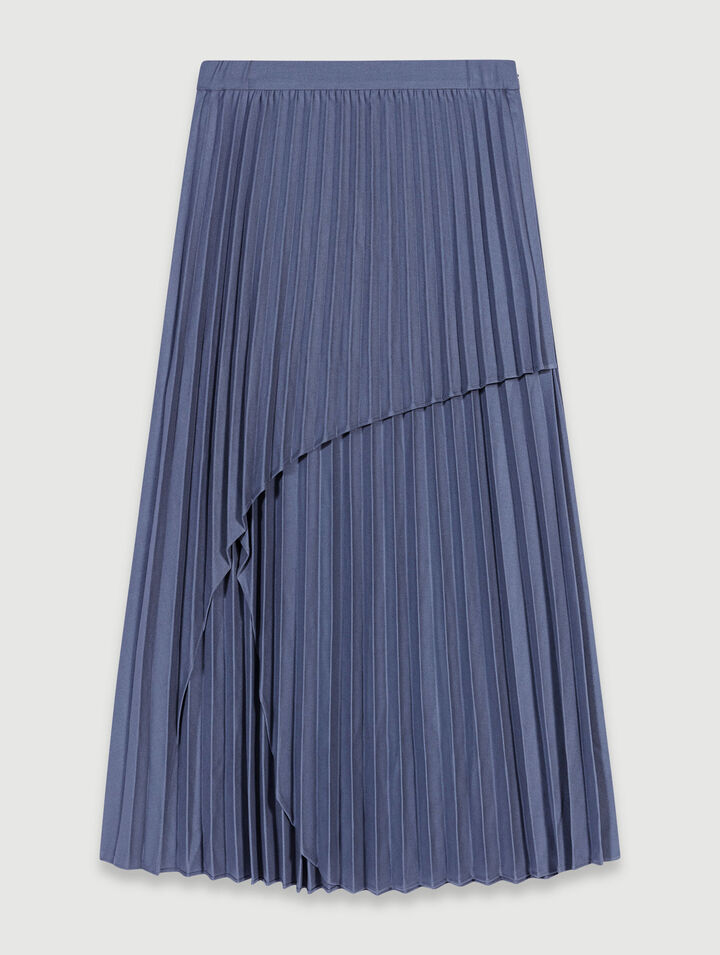 Asymmetrical pleated skirt