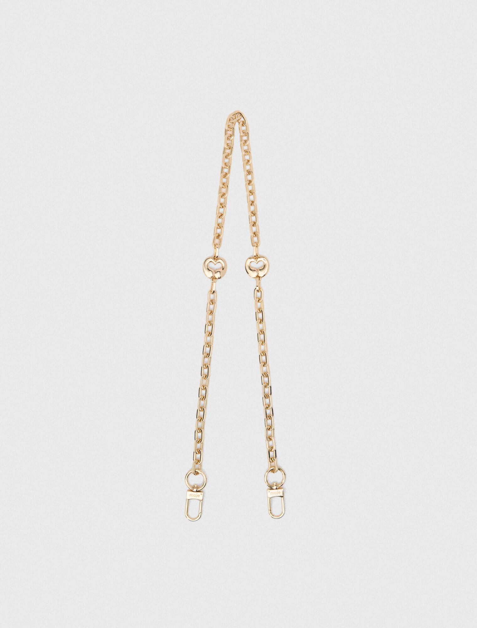 Short metal chain shoulder strap