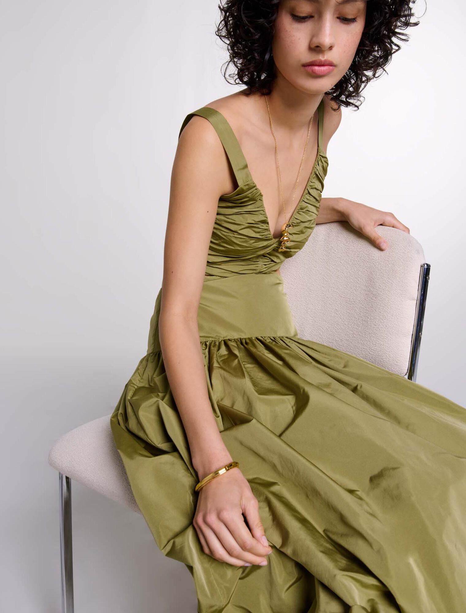 Cutaway taffeta dress