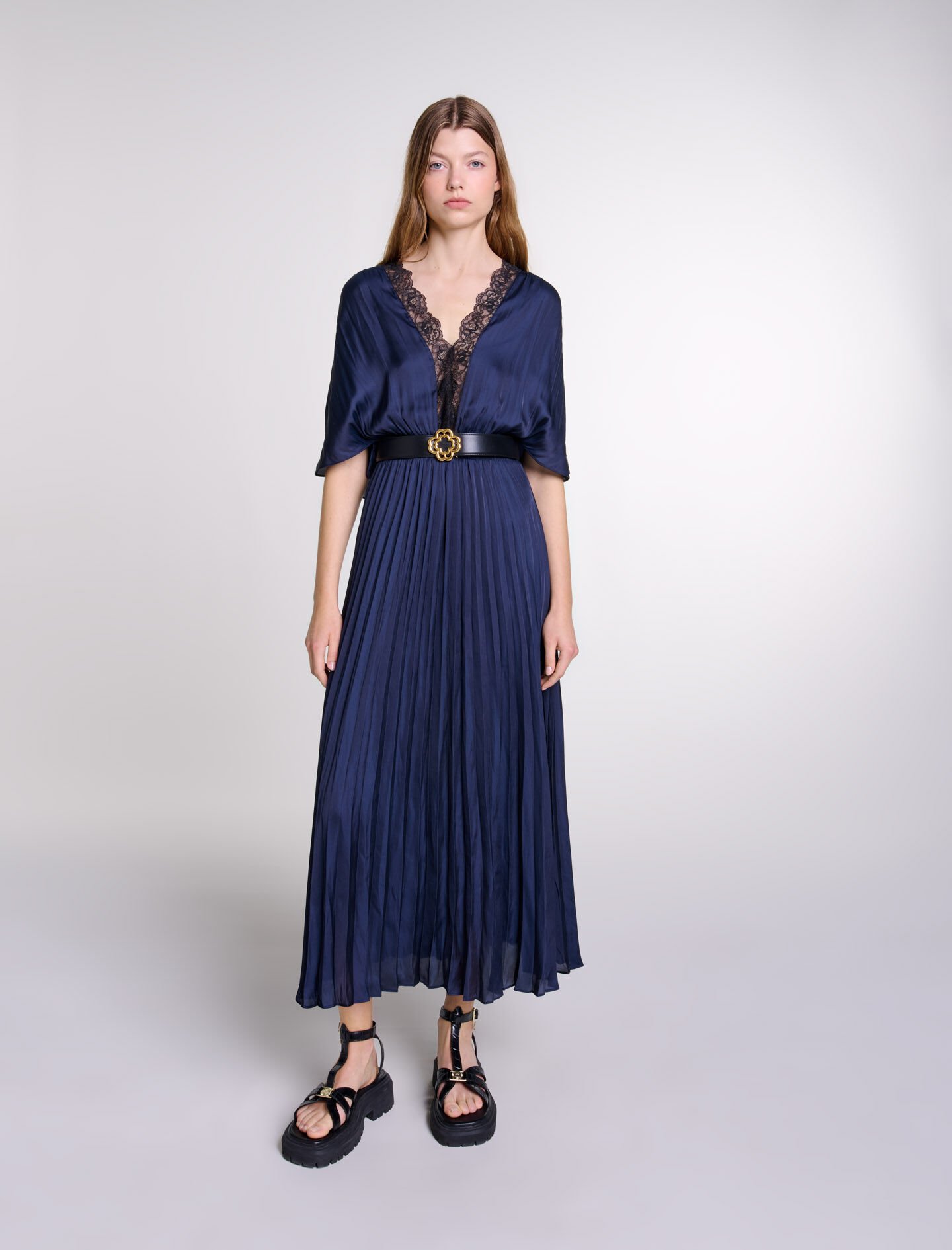 Maje pleated dress clearance