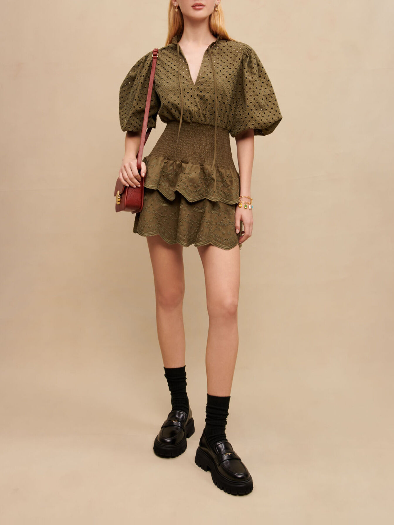 Broderie anglaise mini dress Offline Dresses Maje